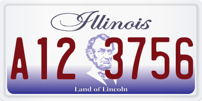 IL license plate A123756