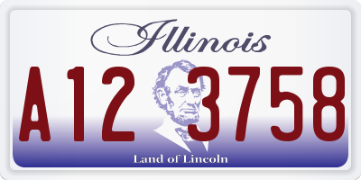 IL license plate A123758