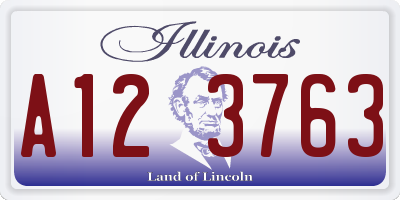 IL license plate A123763