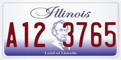 IL license plate A123765
