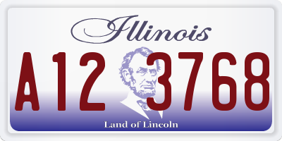 IL license plate A123768