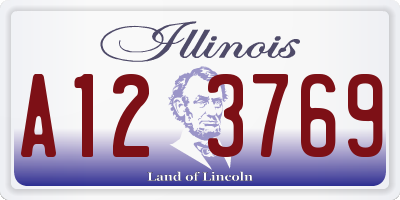 IL license plate A123769