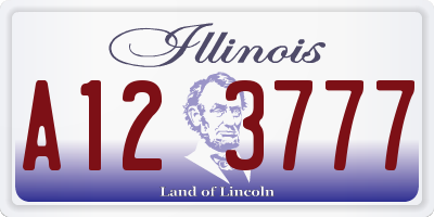 IL license plate A123777