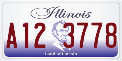IL license plate A123778