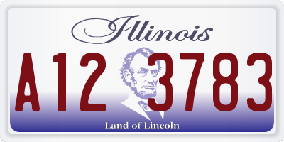 IL license plate A123783