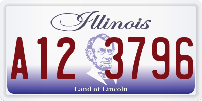 IL license plate A123796