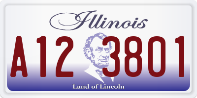 IL license plate A123801