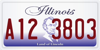 IL license plate A123803