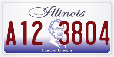 IL license plate A123804