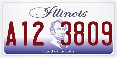IL license plate A123809