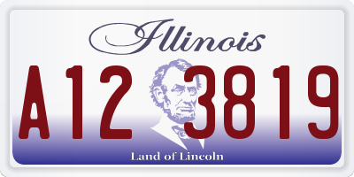IL license plate A123819