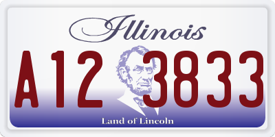 IL license plate A123833
