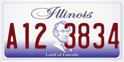 IL license plate A123834