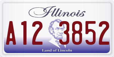 IL license plate A123852