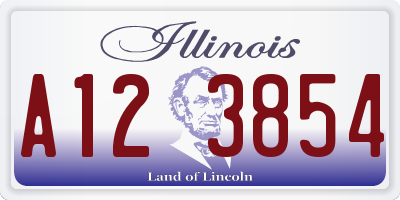 IL license plate A123854