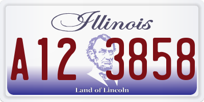 IL license plate A123858