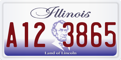 IL license plate A123865