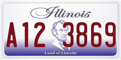 IL license plate A123869
