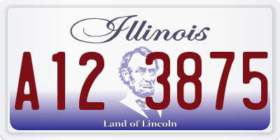 IL license plate A123875