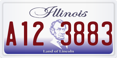 IL license plate A123883