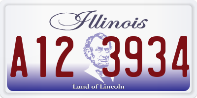 IL license plate A123934