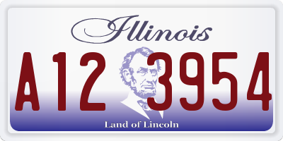IL license plate A123954