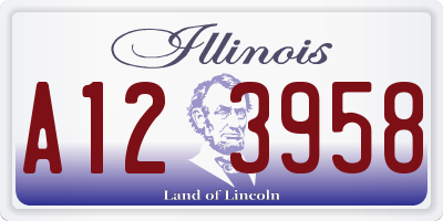 IL license plate A123958