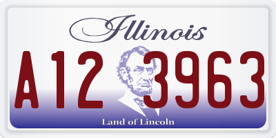 IL license plate A123963