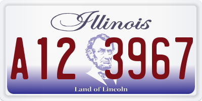 IL license plate A123967