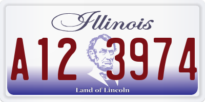 IL license plate A123974