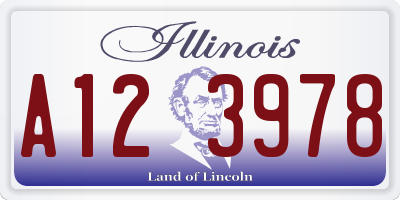 IL license plate A123978