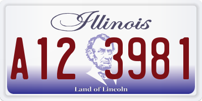 IL license plate A123981
