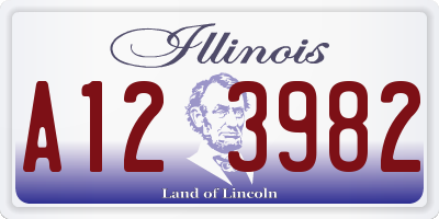 IL license plate A123982