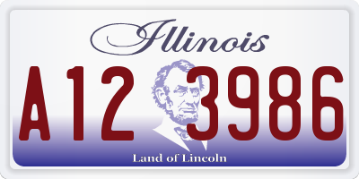 IL license plate A123986