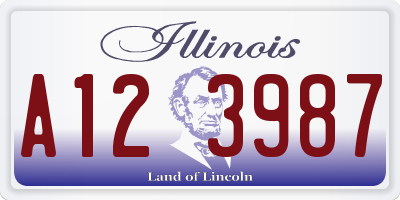 IL license plate A123987
