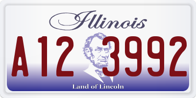 IL license plate A123992