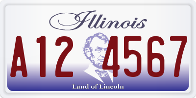 IL license plate A124567