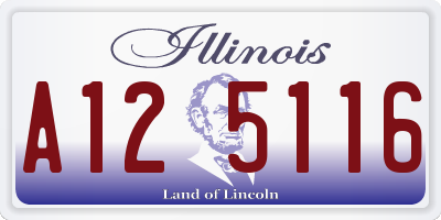 IL license plate A125116