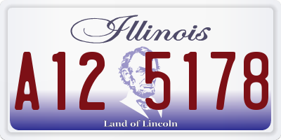IL license plate A125178