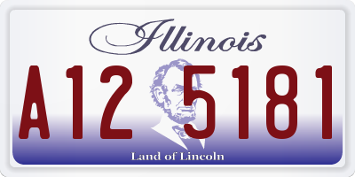 IL license plate A125181