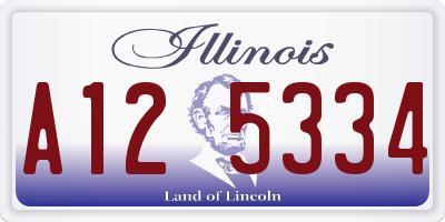 IL license plate A125334