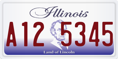 IL license plate A125345