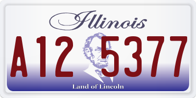IL license plate A125377