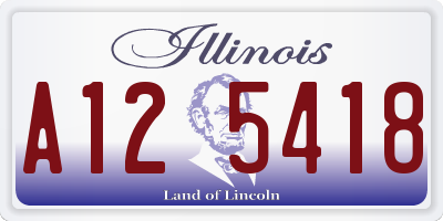 IL license plate A125418