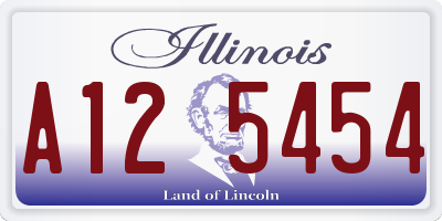 IL license plate A125454