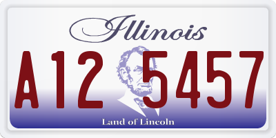 IL license plate A125457
