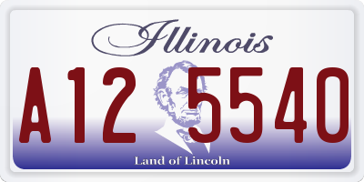 IL license plate A125540