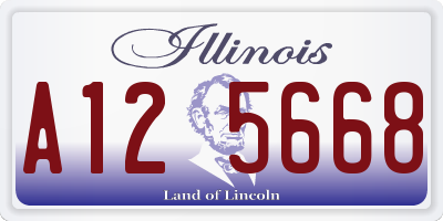 IL license plate A125668