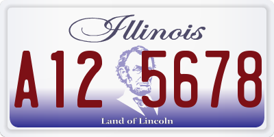 IL license plate A125678