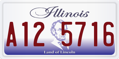 IL license plate A125716